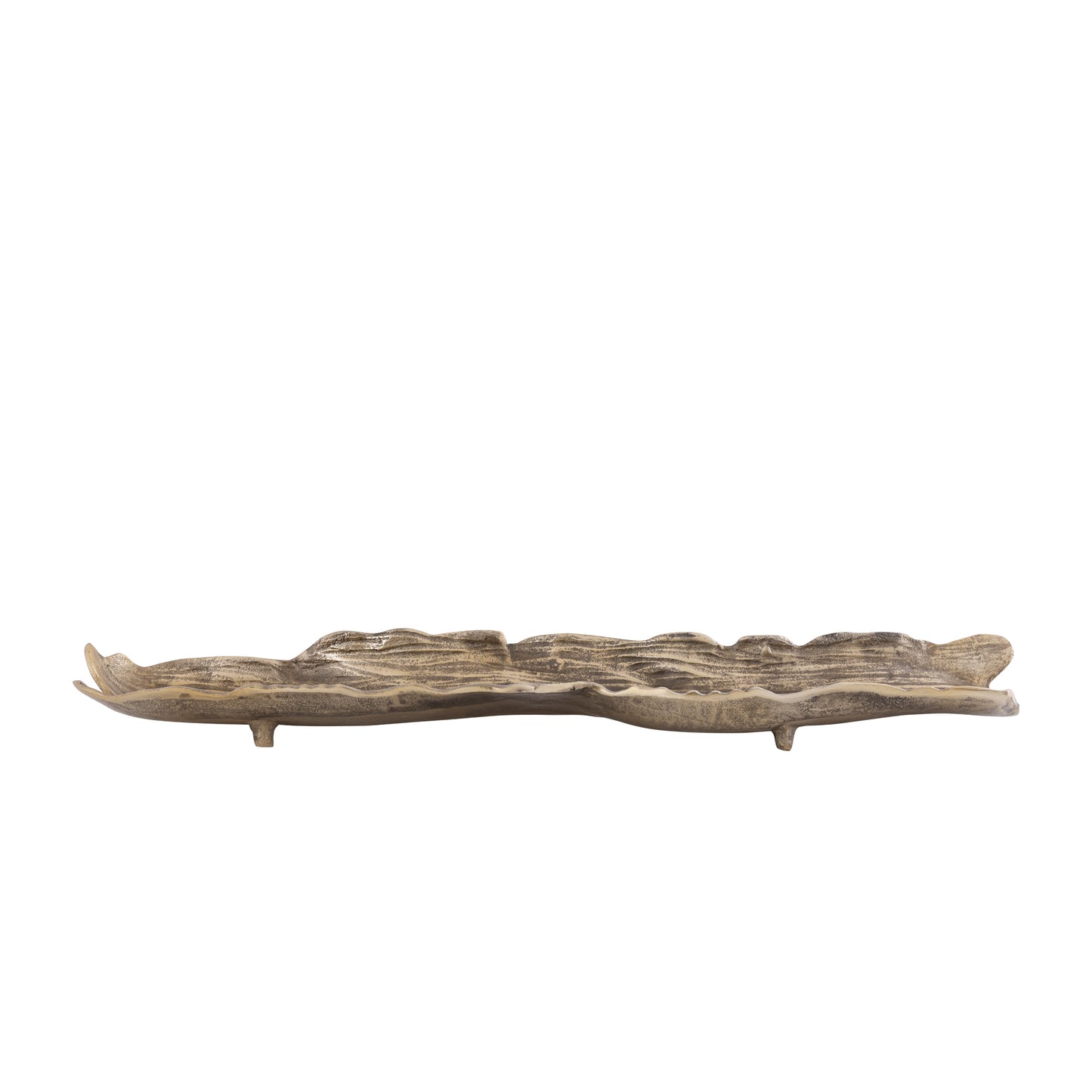 Lukne Gold Casted Alu Rough Wavy Bowl Rectangle L