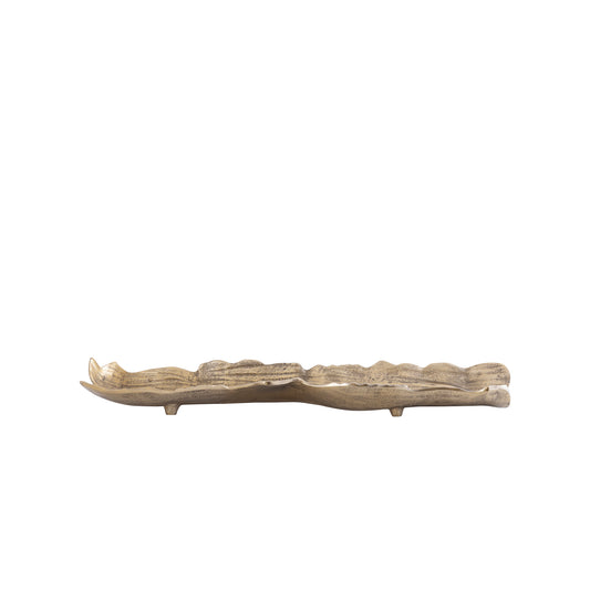 Lukne Gold Casted Alu Rough Wavy Bowl Rectangle S