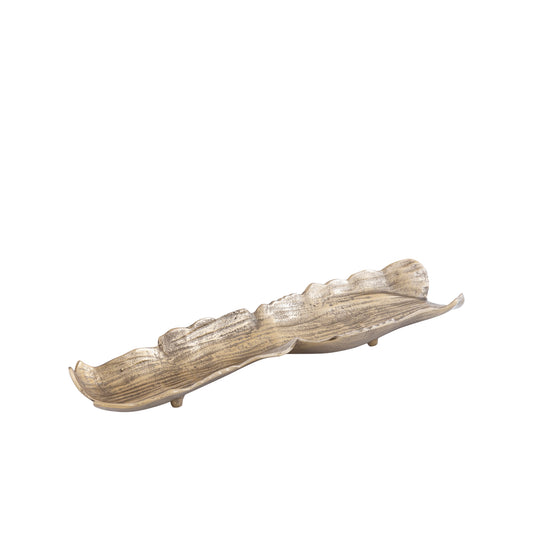 Lukne Gold Casted Alu Rough Wavy Bowl Rectangle S