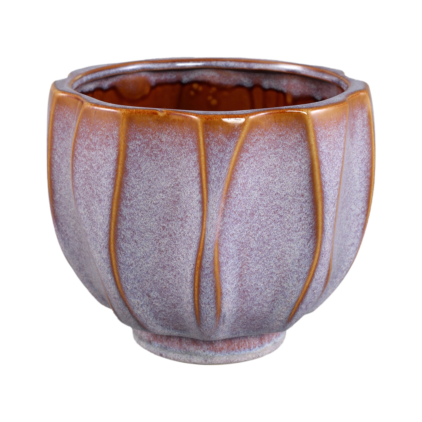 Ariane Pink Ceramic Round Pot Wavy Lines XL