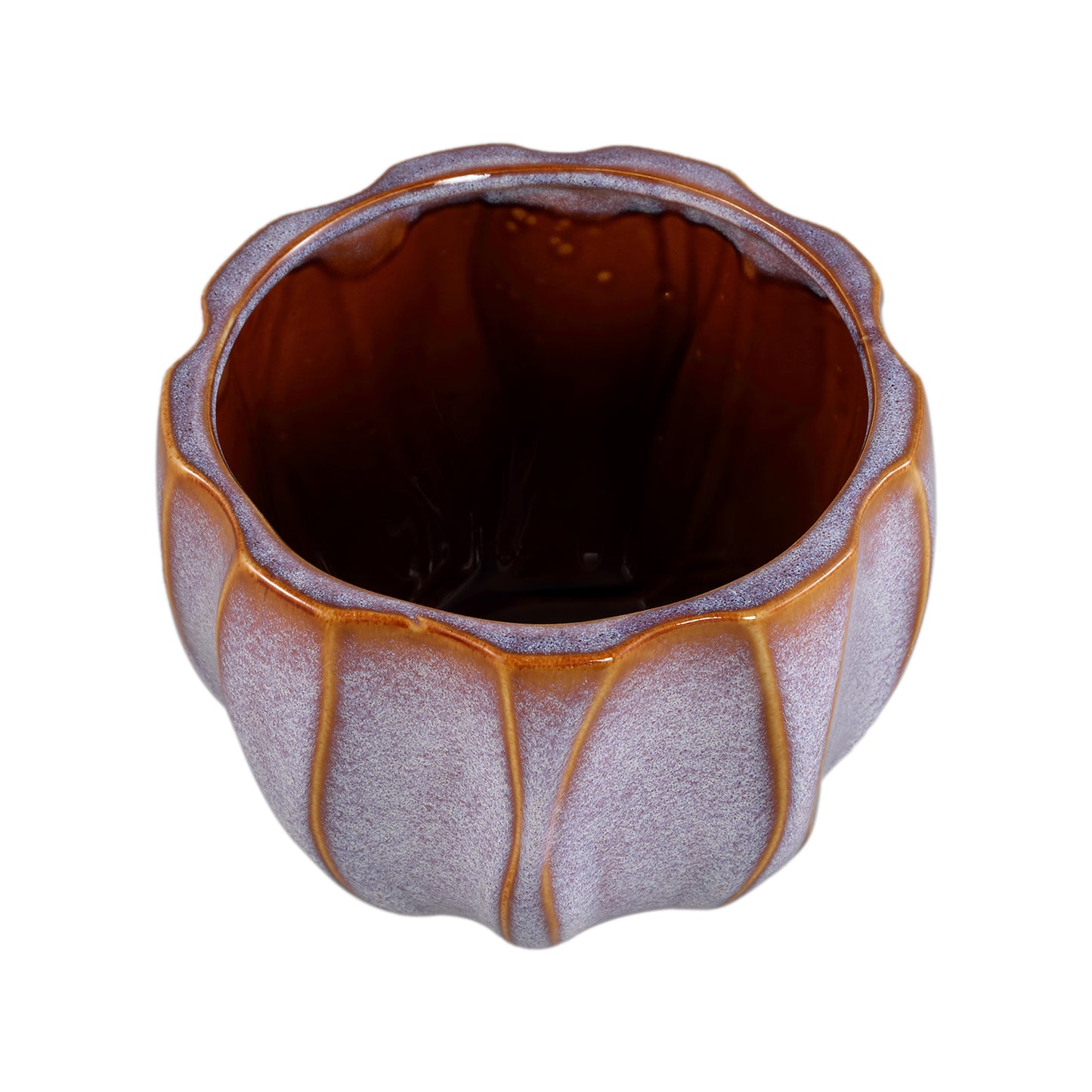 Ariane Pink Ceramic Round Pot Wavy Lines XL