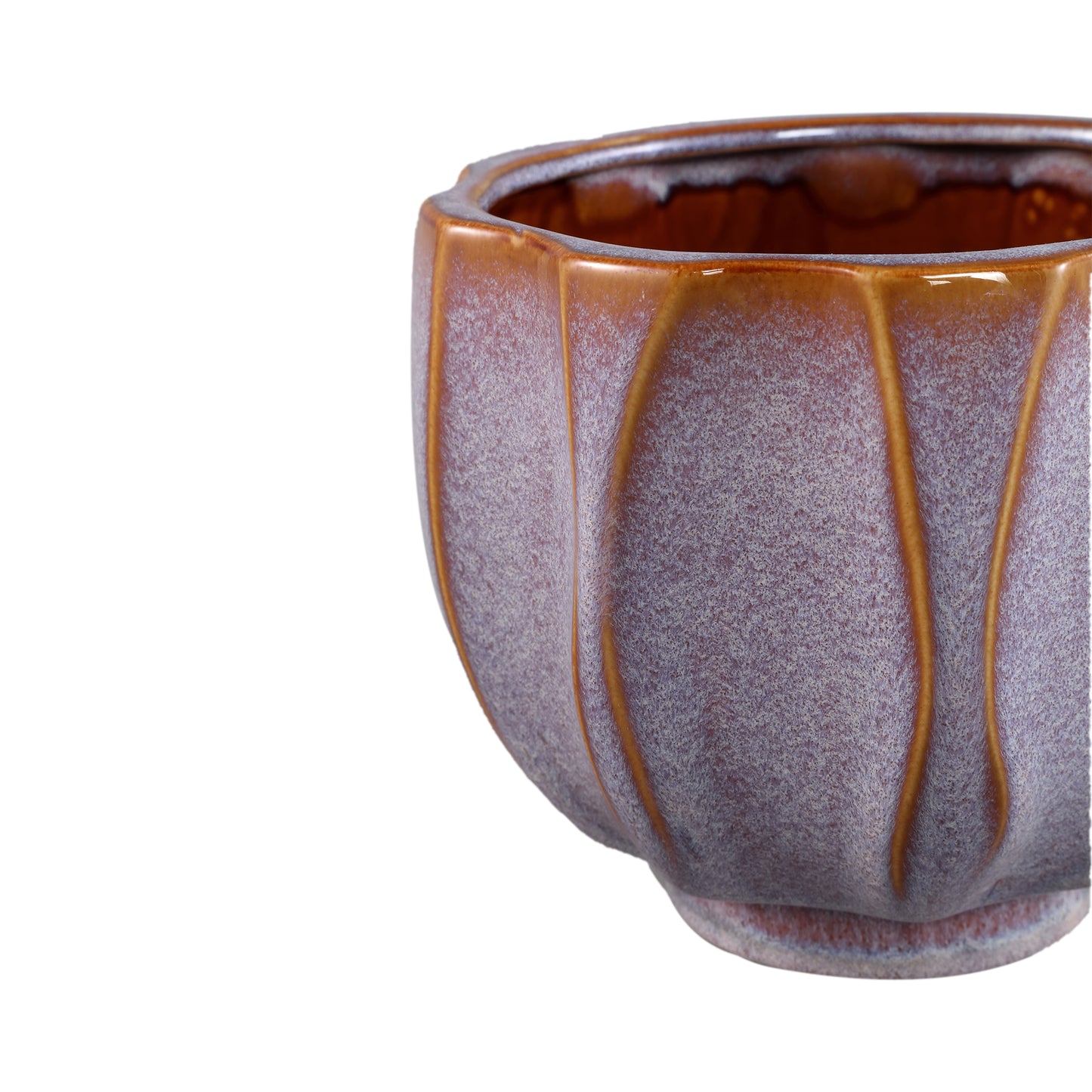 Ariane Pink Ceramic Round Pot Wavy Lines XL