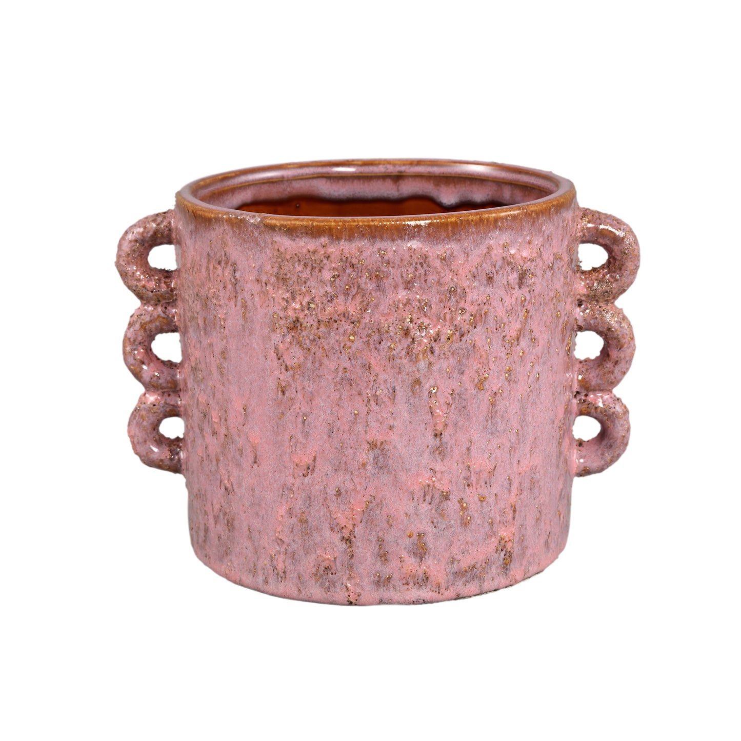 Nowreen Pink Ceramic Round Pot Rough Finish XL