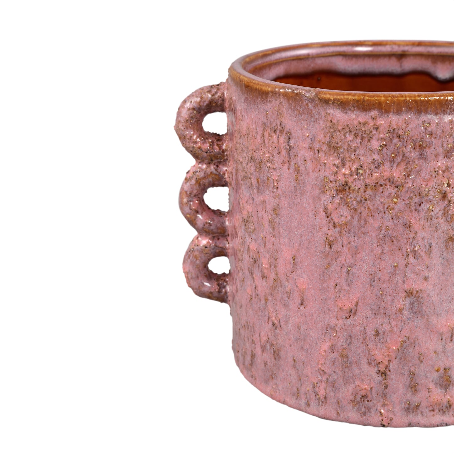 Nowreen Pink Ceramic Round Pot Rough Finish XL