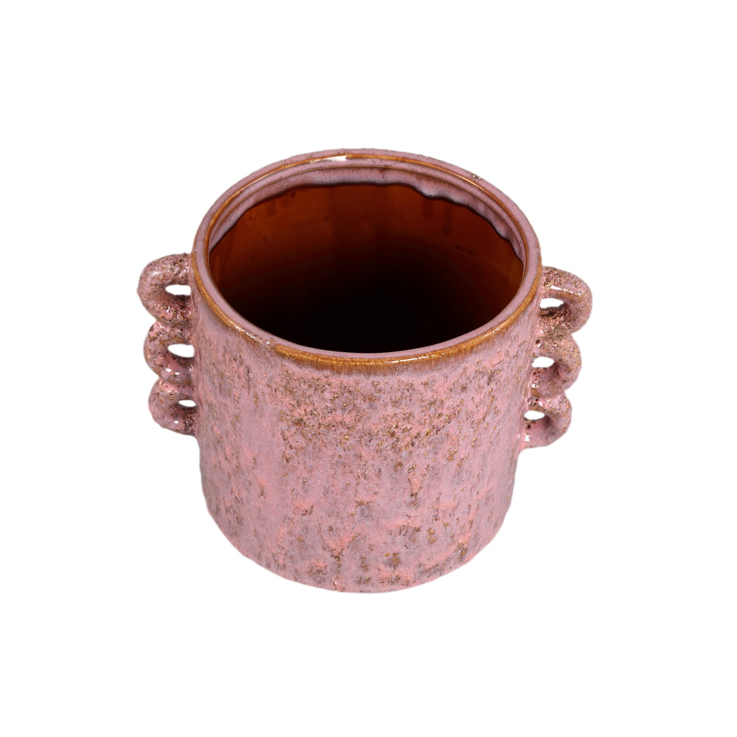 Nowreen Pink Ceramic Round Pot Rough Finish XL