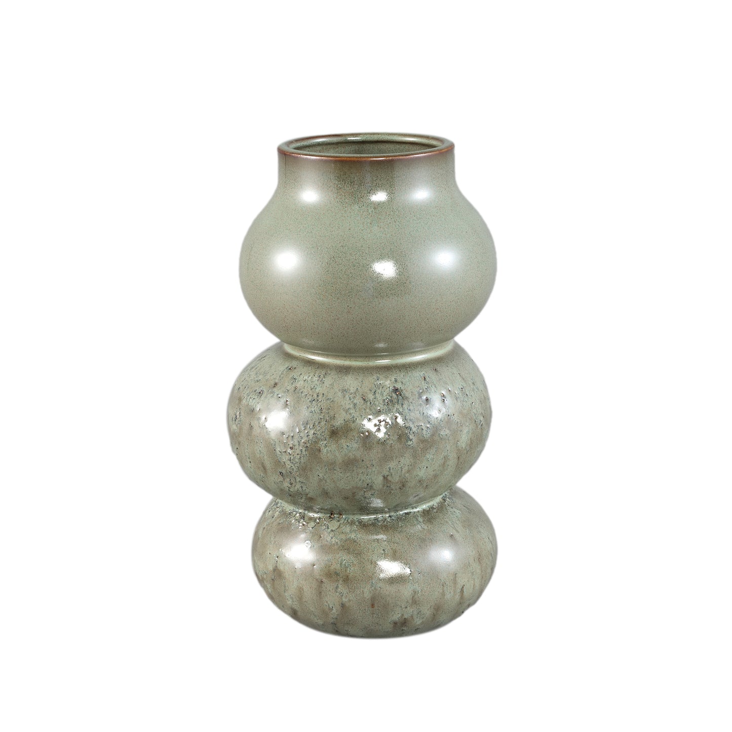Concetta Green Ceramic Round Bulby Pot Rough L