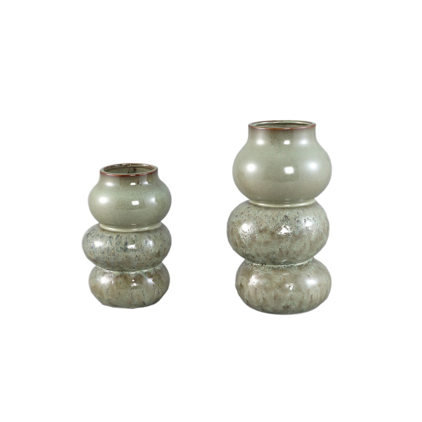 Concetta Green Ceramic Round Bulby Pot Rough L