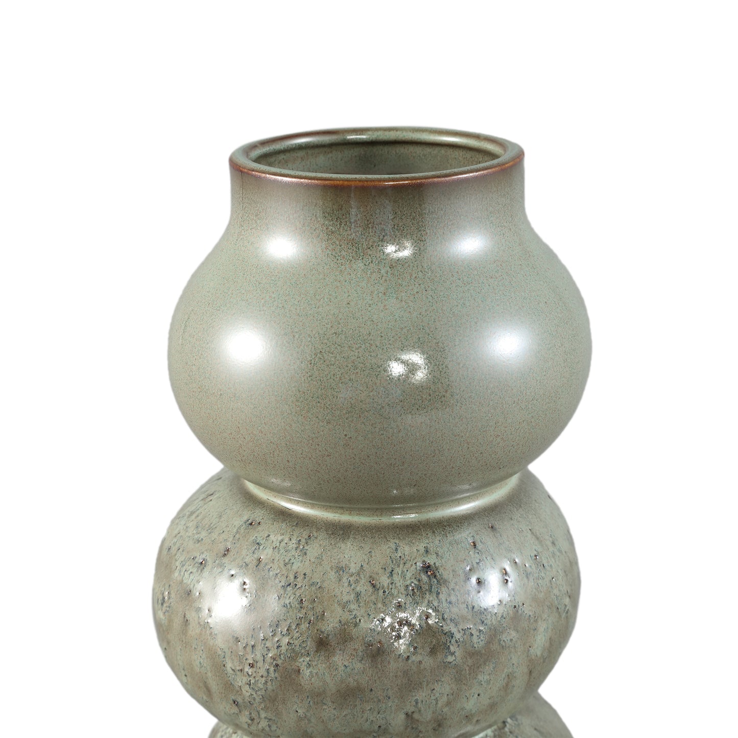 Concetta Green Ceramic Round Bulby Pot Rough L