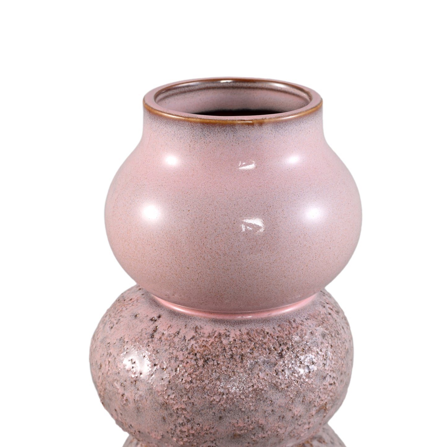 Concetta Pink Ceramic Round Bulby Pot Rough L