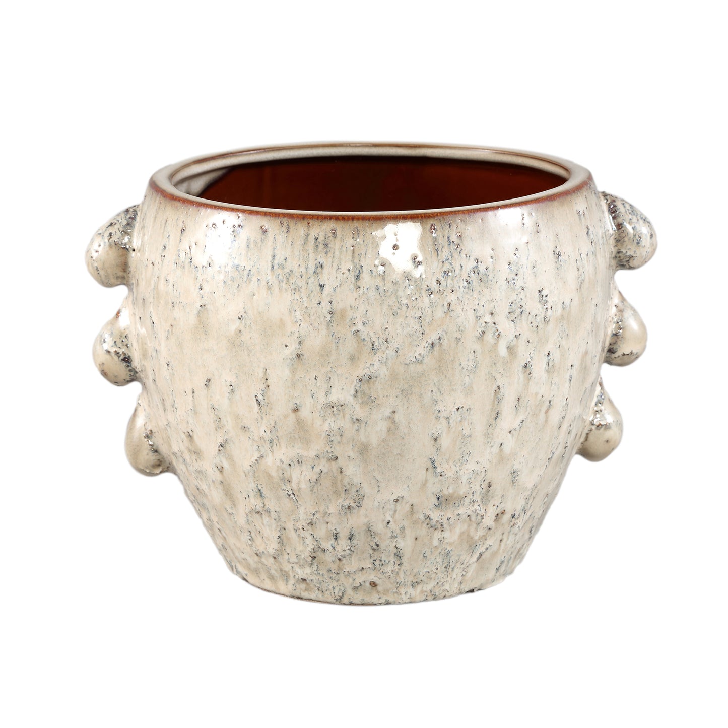 Alienor Cream Ceramic Round Pot Rough Finish XL