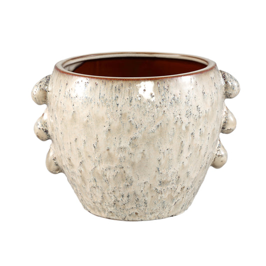 Alienor Cream Ceramic Round Pot Rough Finish XL