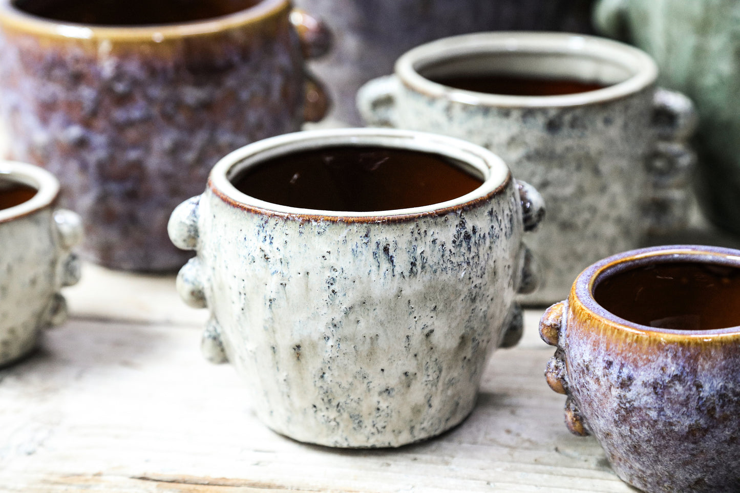 Alienor Cream Ceramic Round Pot Rough Finish XL