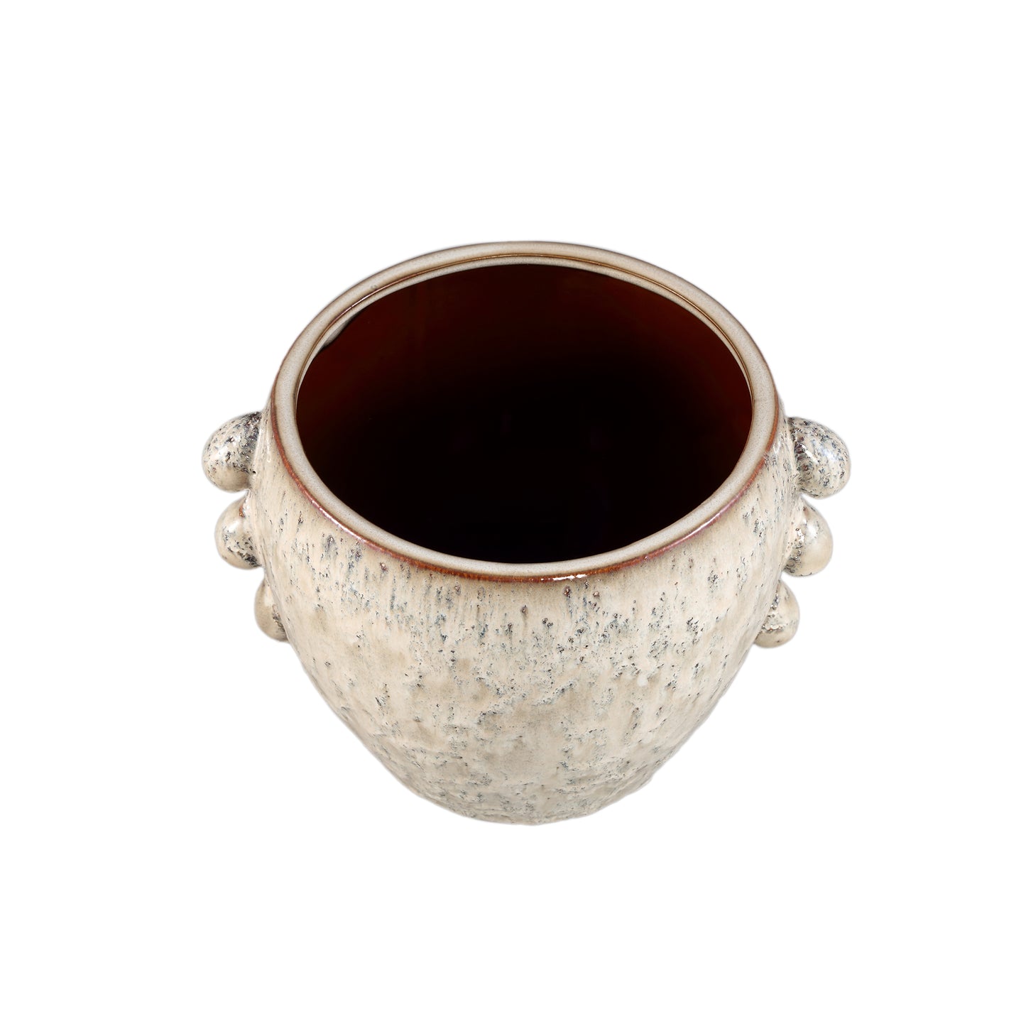 Alienor Cream Ceramic Round Pot Rough Finish XL