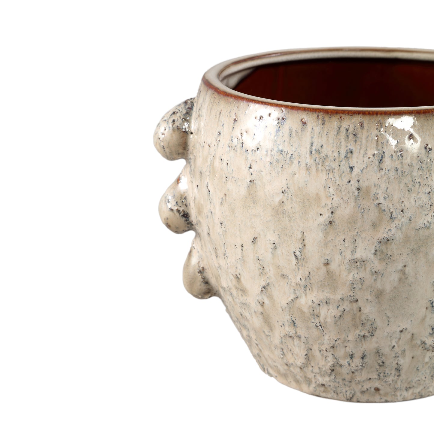 Alienor Cream Ceramic Round Pot Rough Finish XL