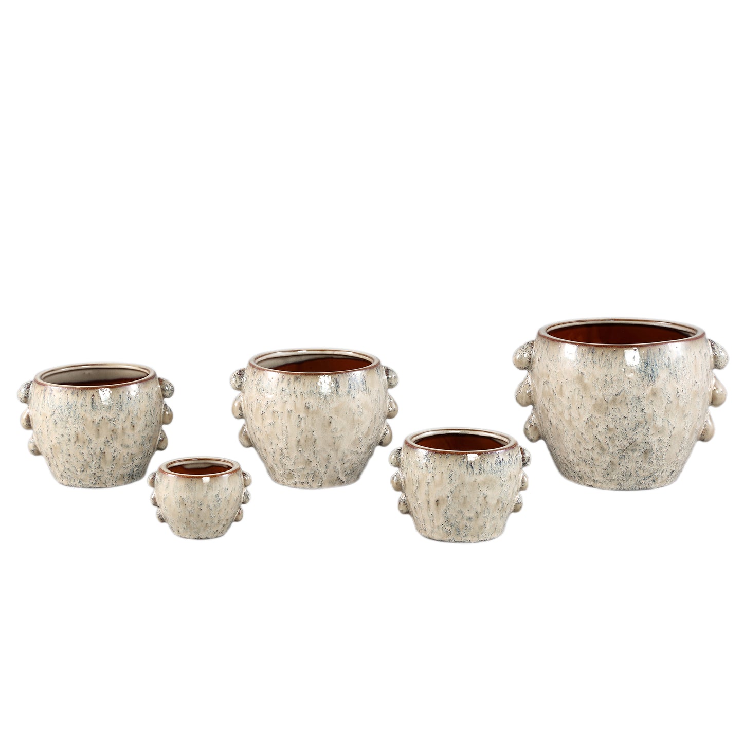 Alienor Cream Ceramic Round Pot Rough Finish XL