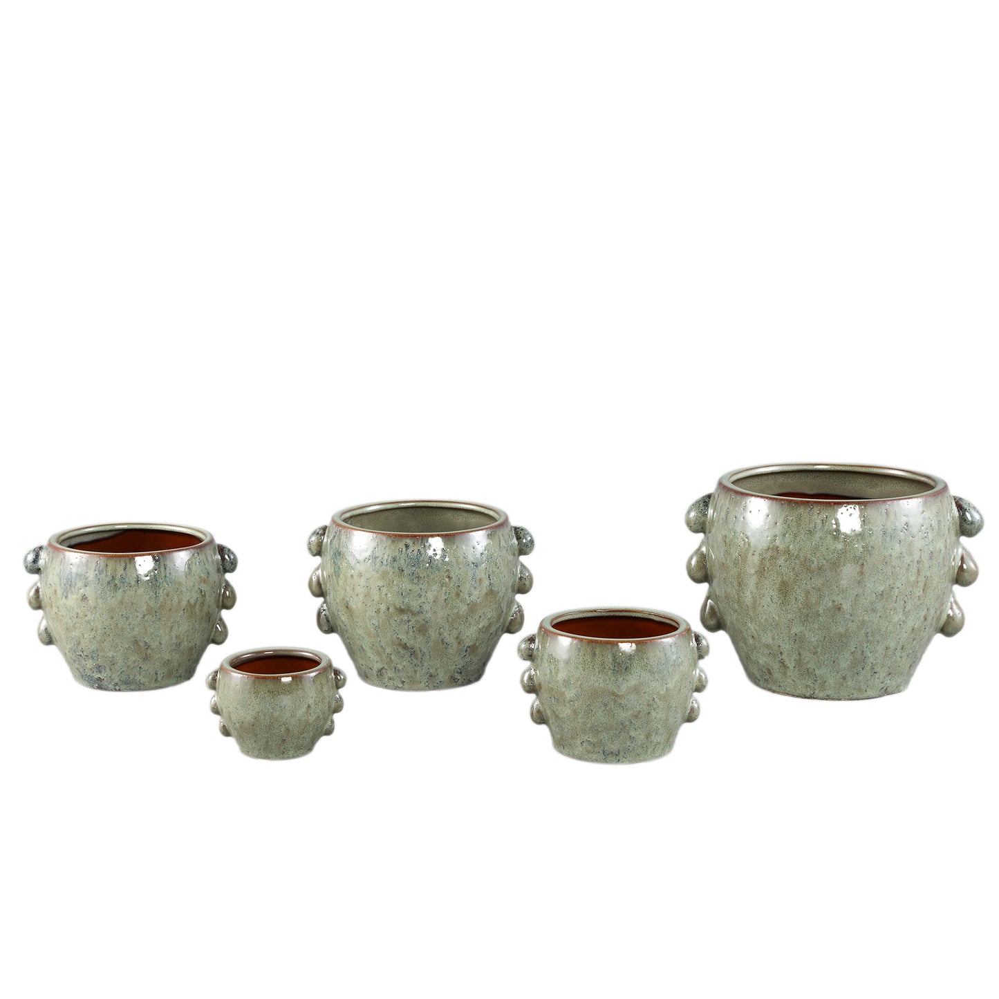 Alienor Green Ceramic Round Pot Rough Finish XL