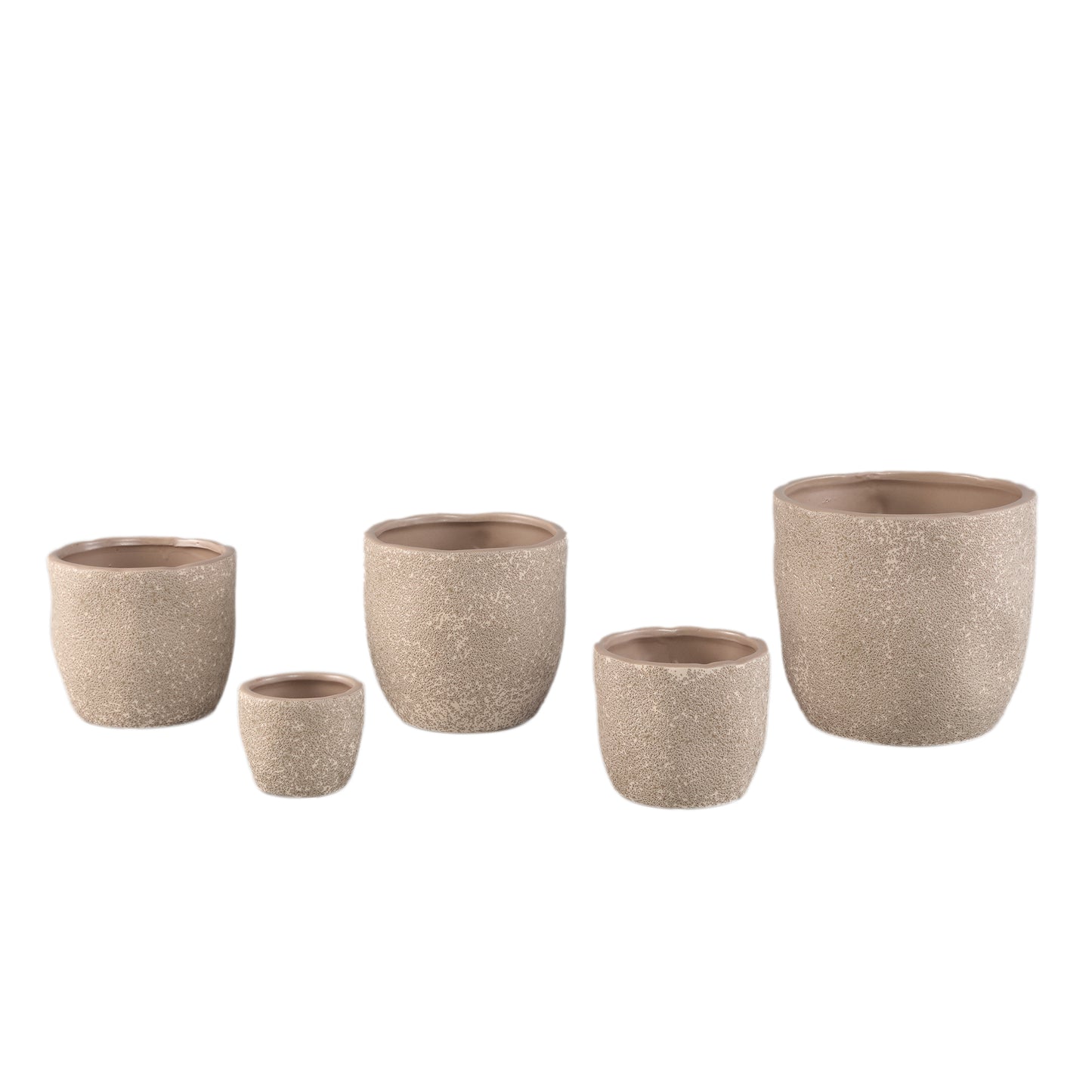 Anaraa Beige Ceramic Round Pot XL