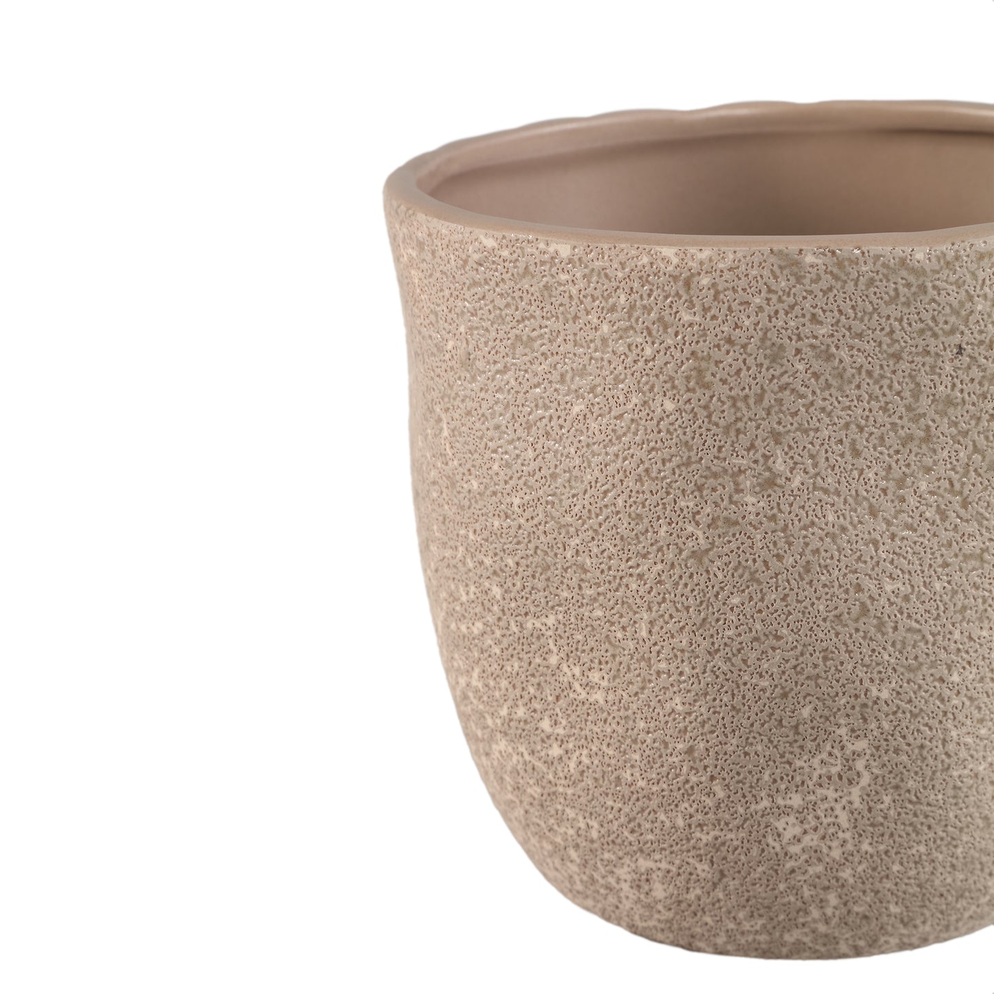 Anaraa Beige Ceramic Round Pot XL
