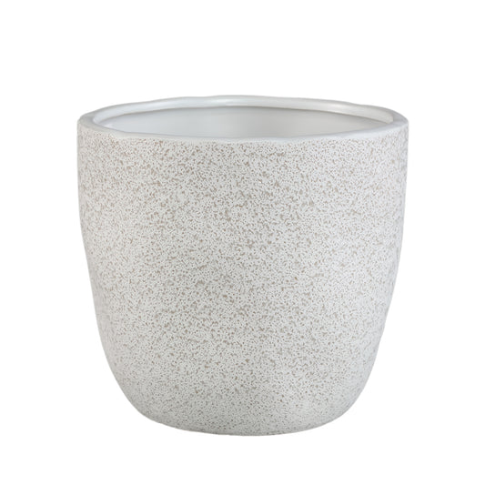 Anaraa White Ceramic Round Pot XL