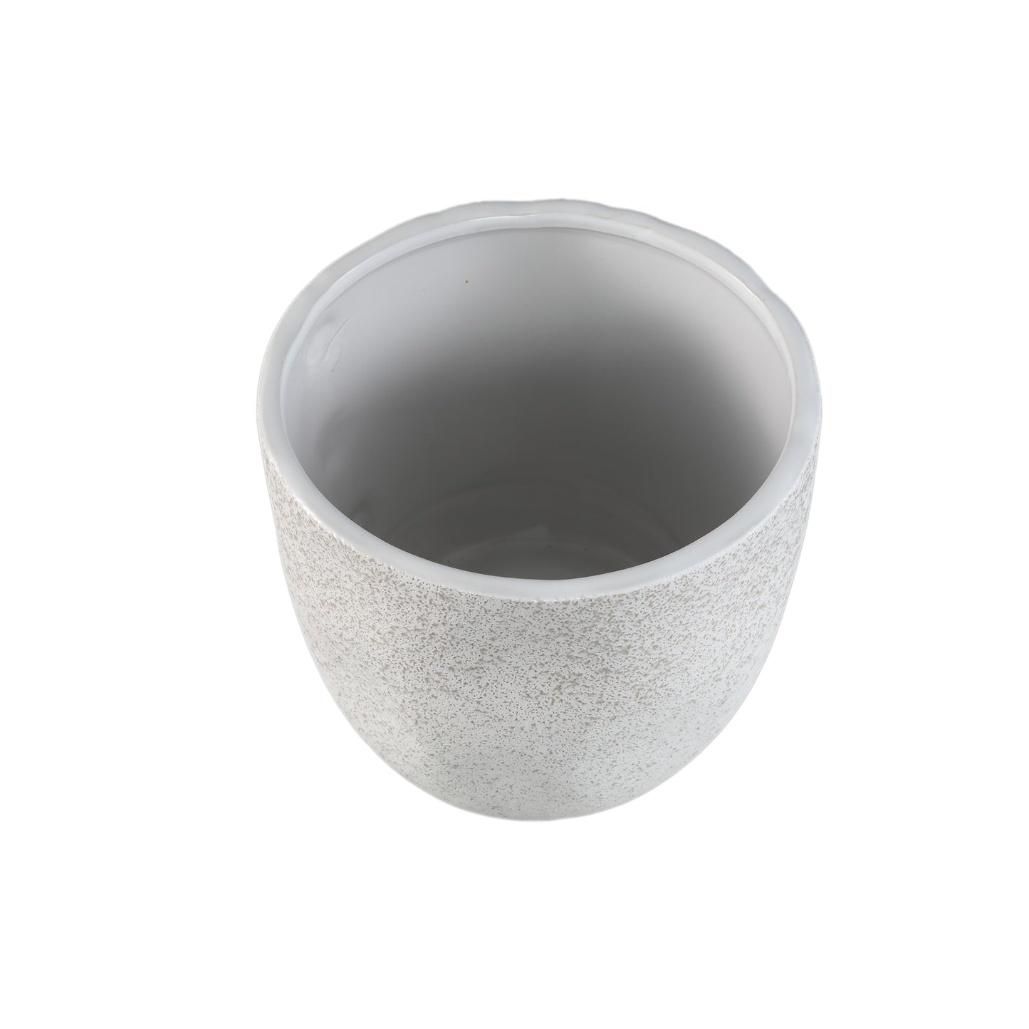 Anaraa White Ceramic Round Pot XL