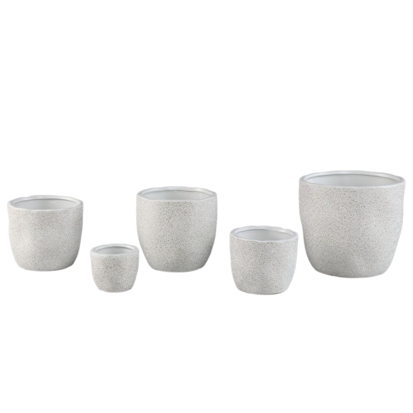 Anaraa White Ceramic Round Pot XL