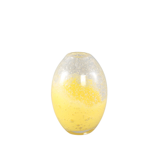 Enrikas Yellow Glass Bulb Vase Round High