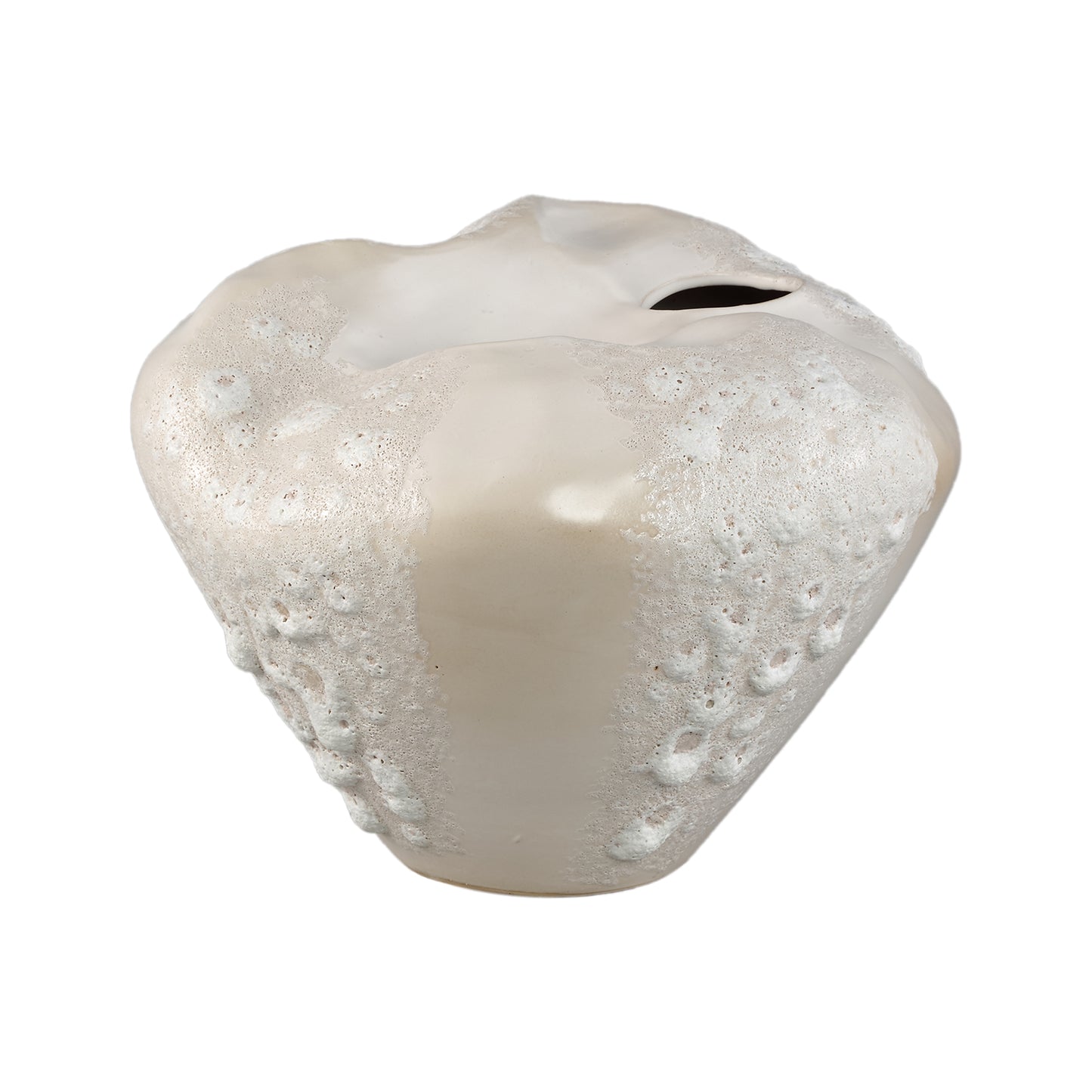 Dangelo Cream Ceramic Irregular Vase L