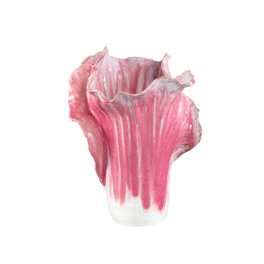 Swing Pink Ceramic Pot Cabbage Shape M