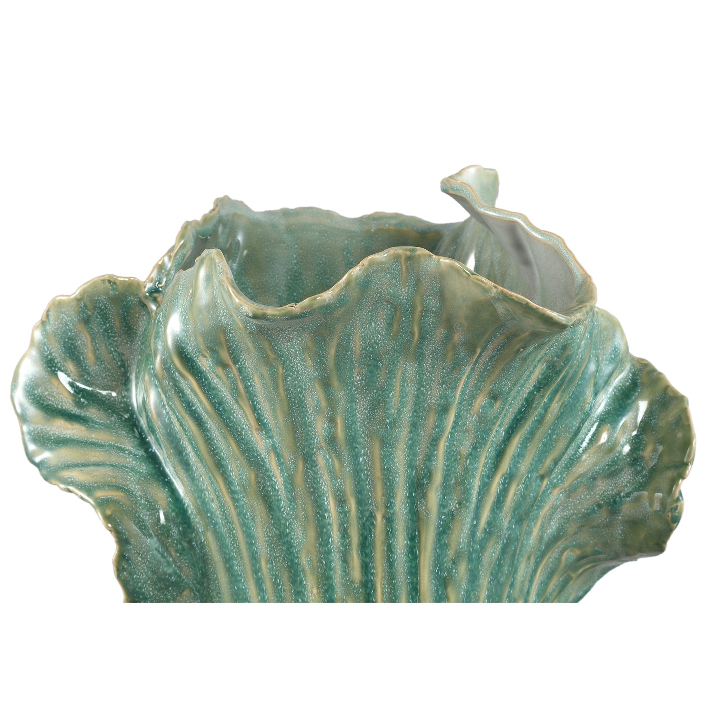 Swing Green Ceramic Pot Cabbage Shape L