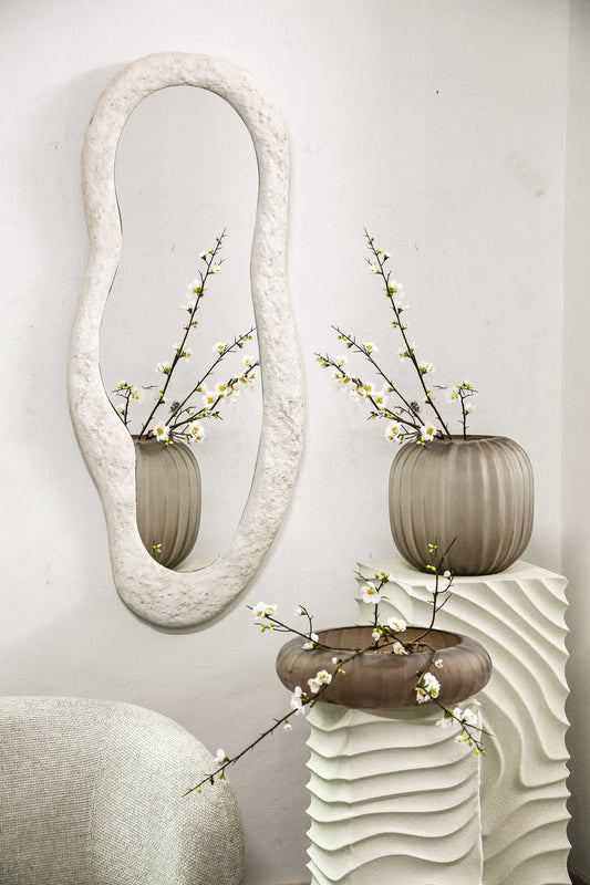 Khowan White MGO Mix Rock Stone Look Mirror