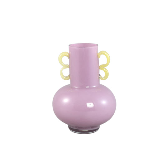 Mobeen Purple Glass Vase With Yellow Ears Round