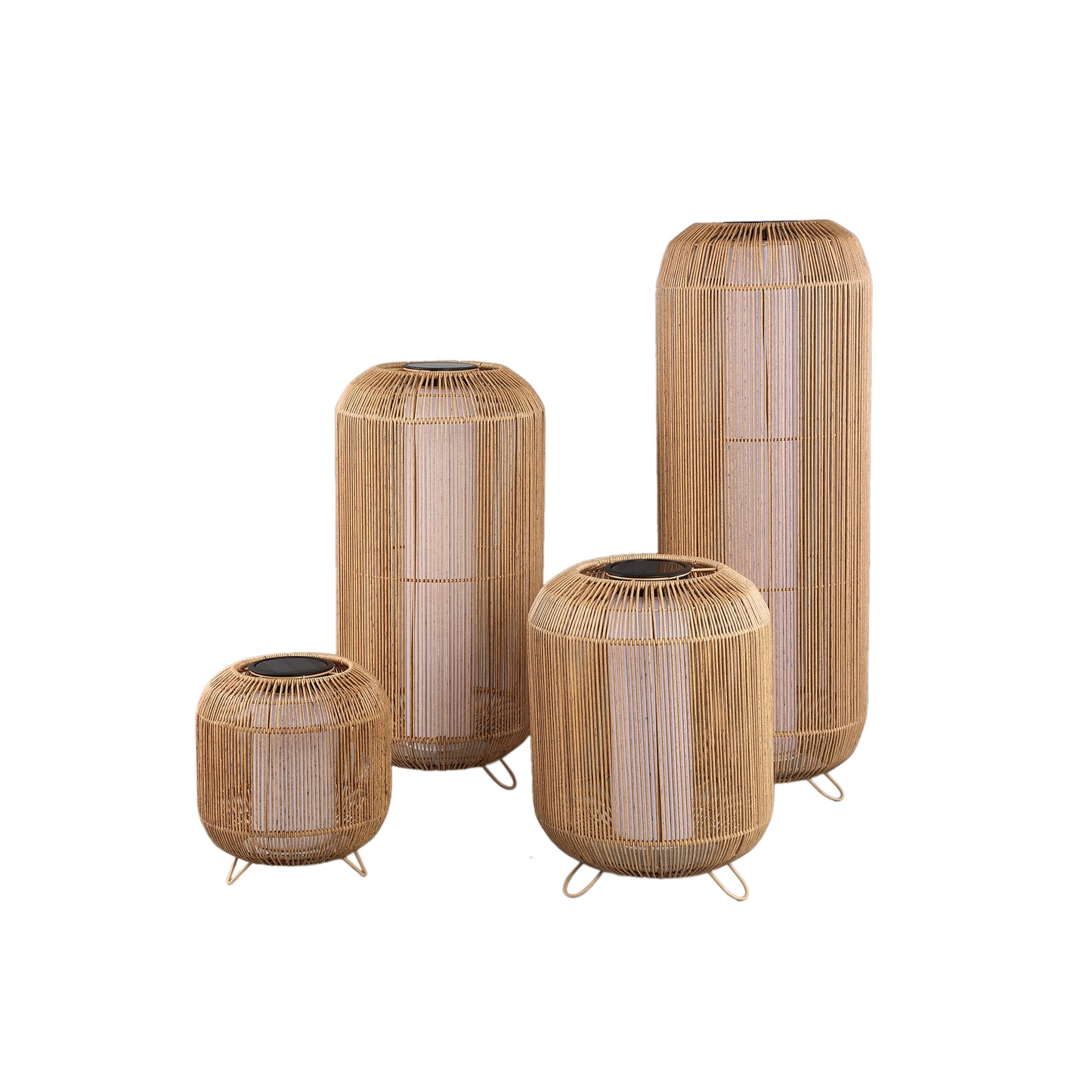 Danielius Natural PE Solar LED Lantern Round L