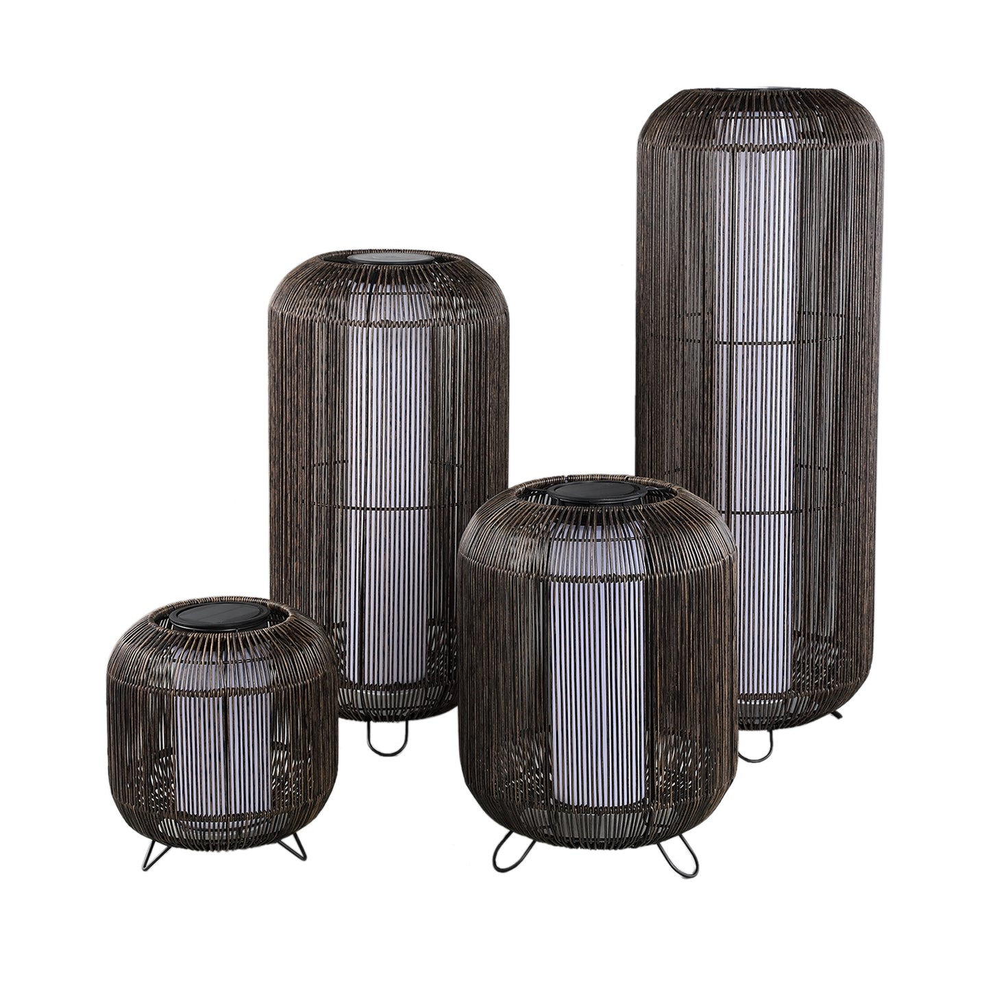 Danielius Black PE Solar LED Lantern Round L