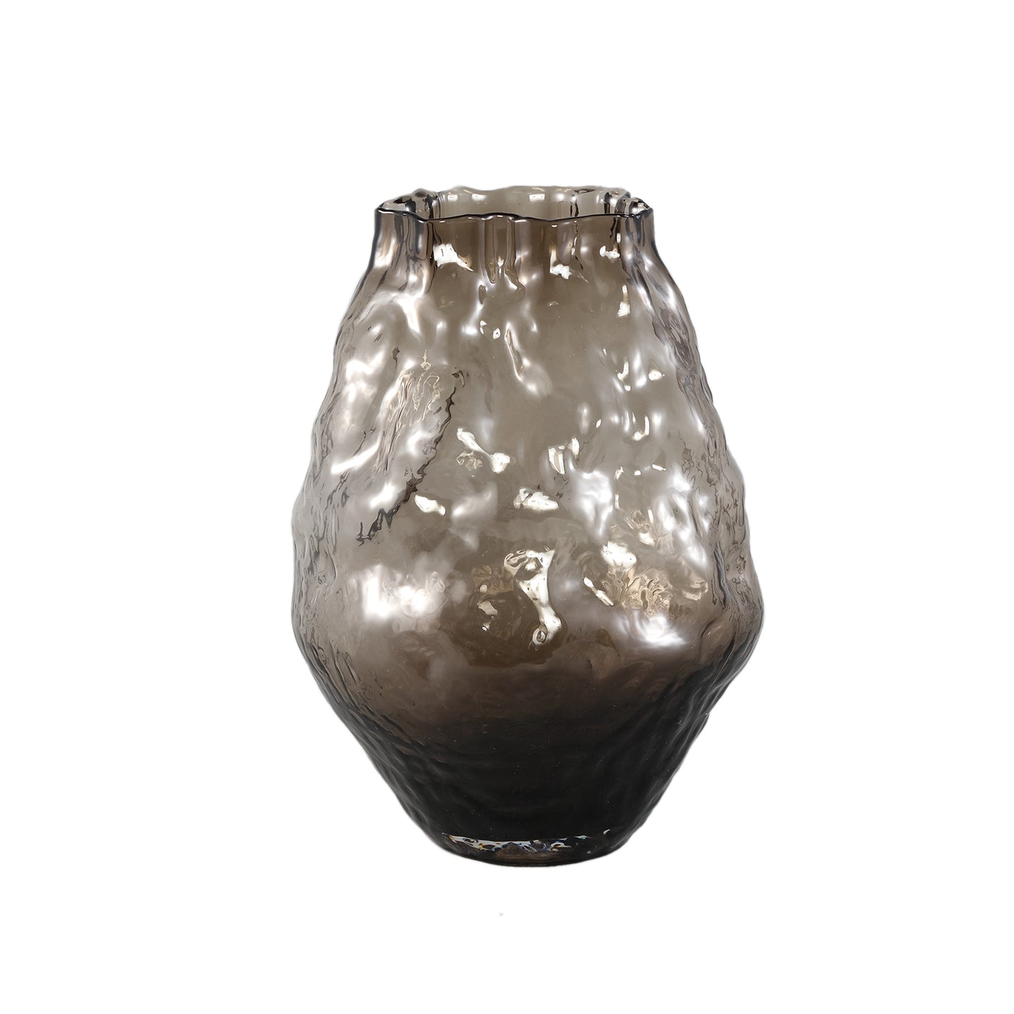Narin Brown Irregular Shaped Glass Vase L