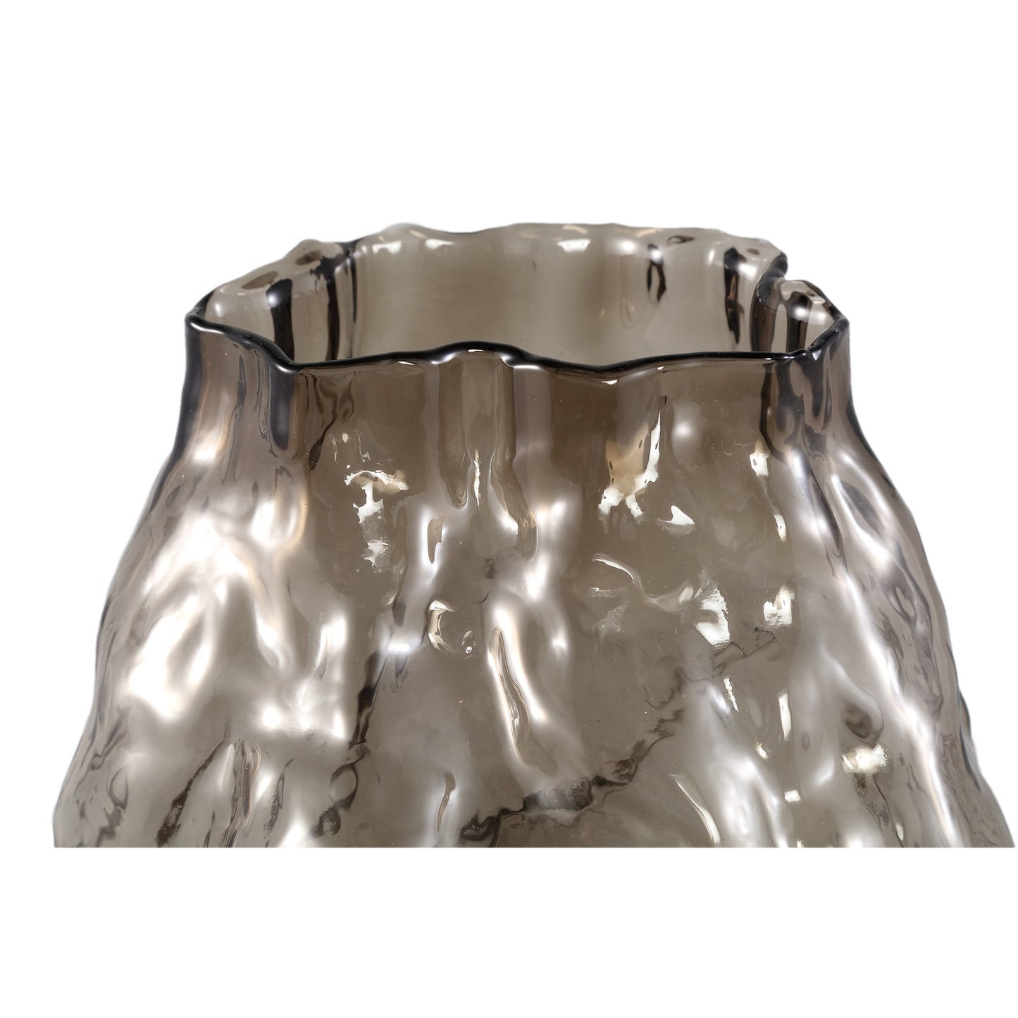 Narin Brown Irregular Shaped Glass Vase L