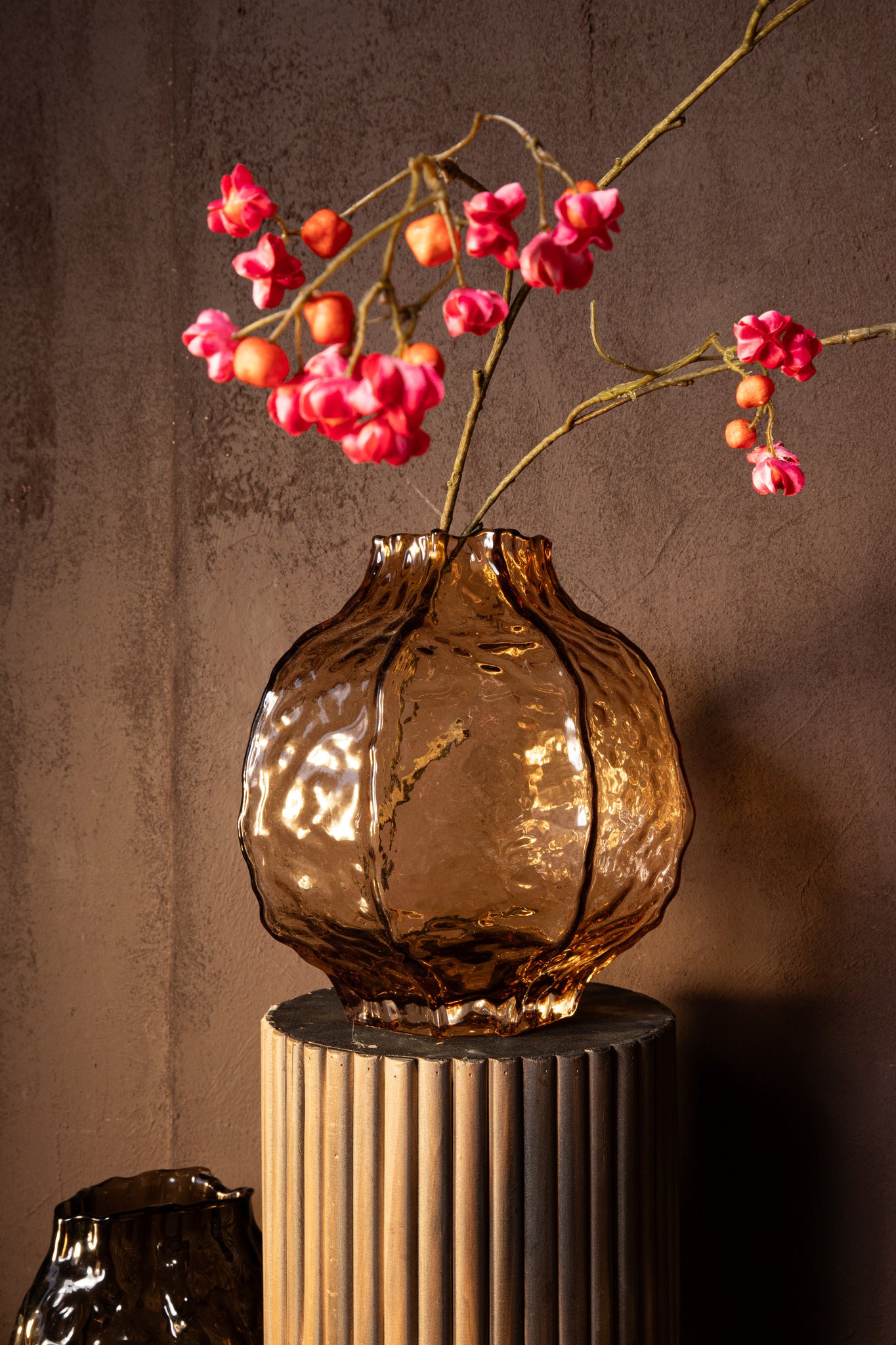 Narin Cream Irregular Shaped Glass Vase L