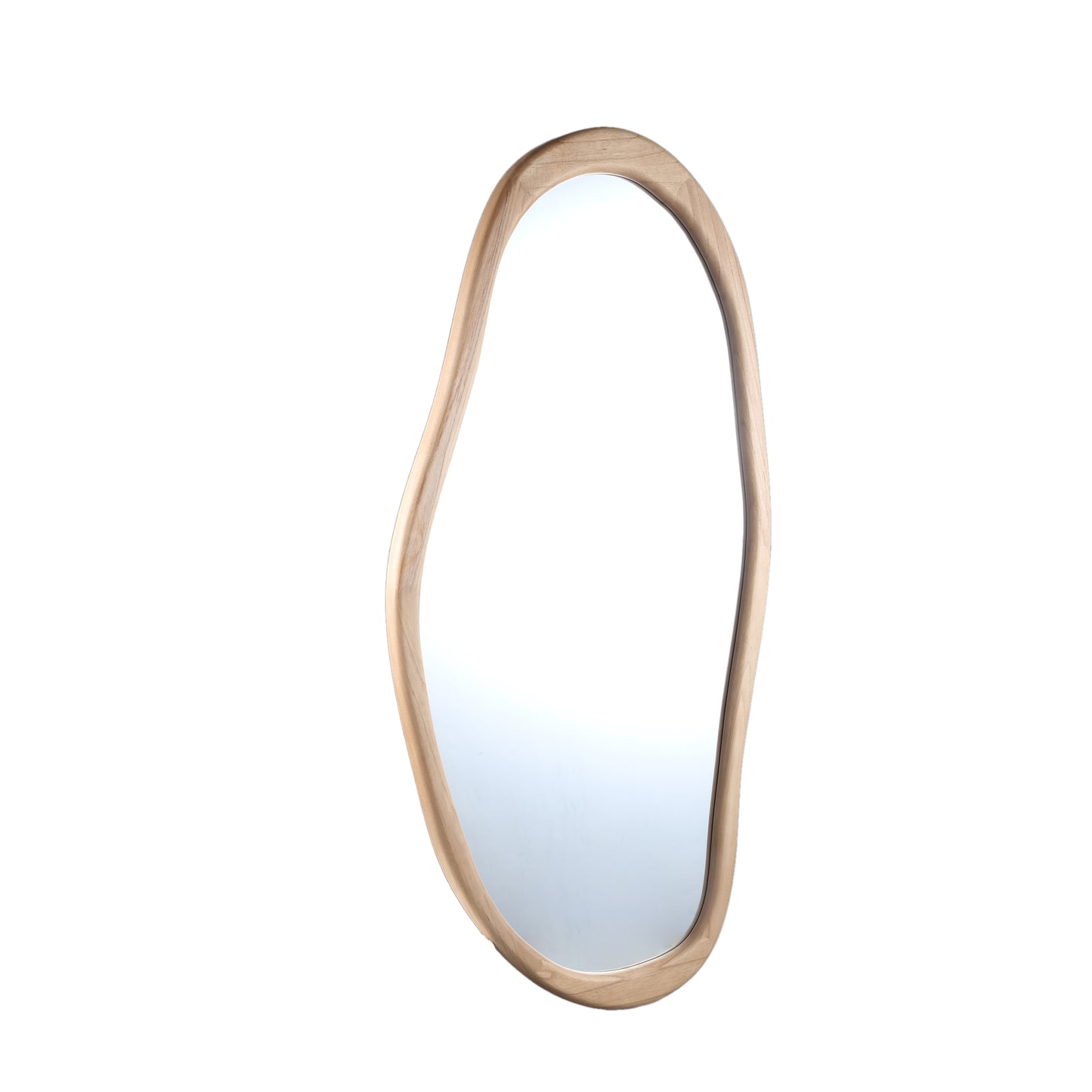 Barragh Natural Solid Wood Organic Mirror Oval