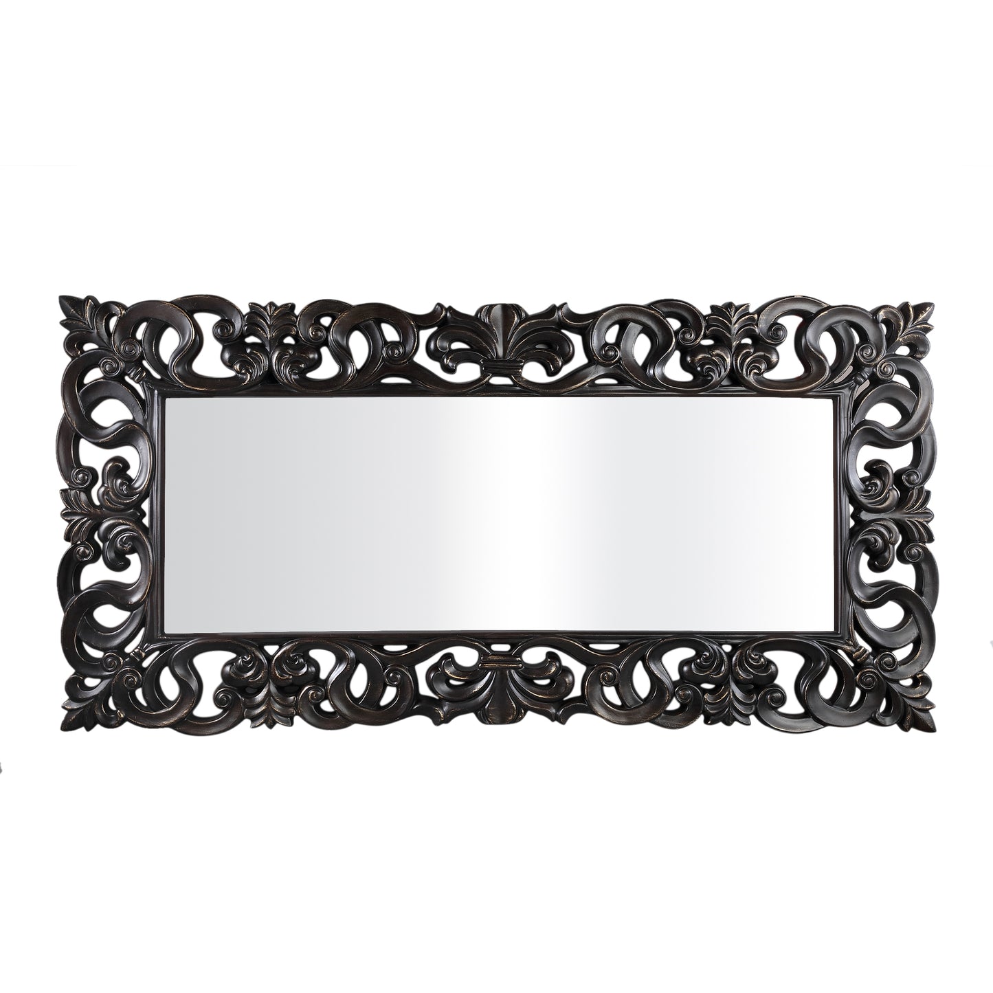 Morrigan Black Poly Classical Mirror Rectangle