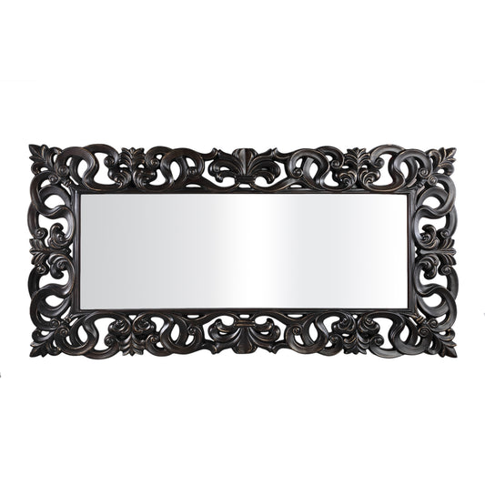 Morrigan Black Poly Classical Mirror Rectangle