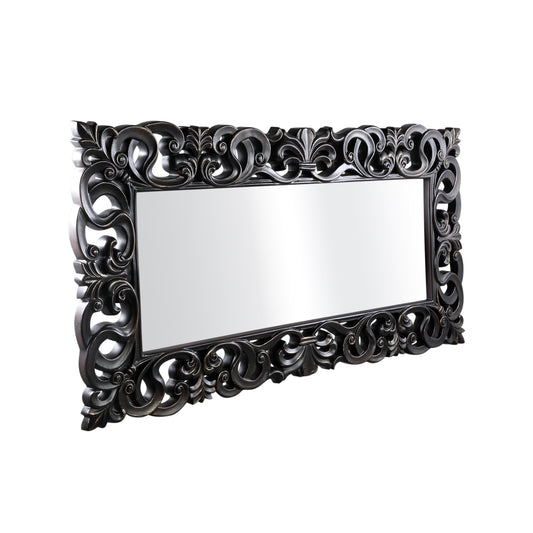Morrigan Black Poly Classical Mirror Rectangle