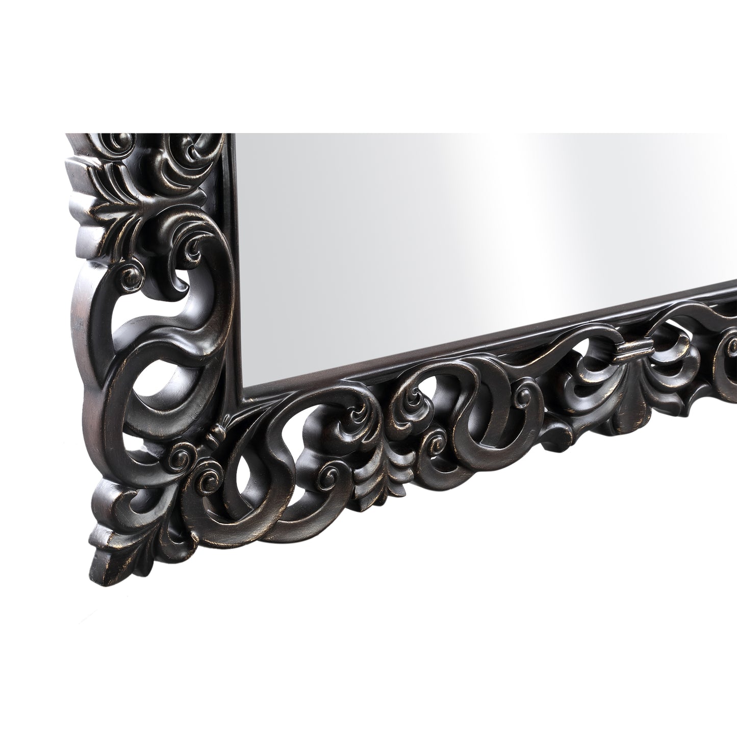 Morrigan Black Poly Classical Mirror Rectangle