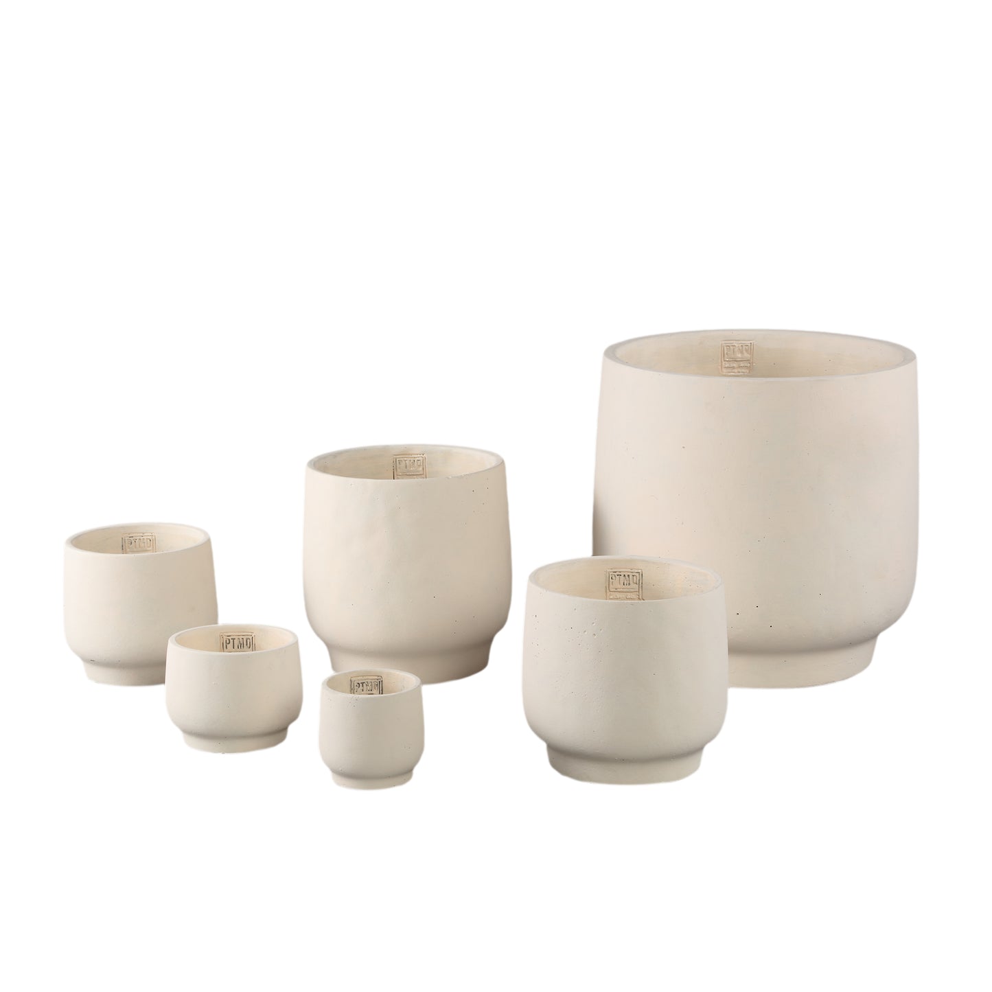 Aline Cream Round Cement Pot On Base XXL