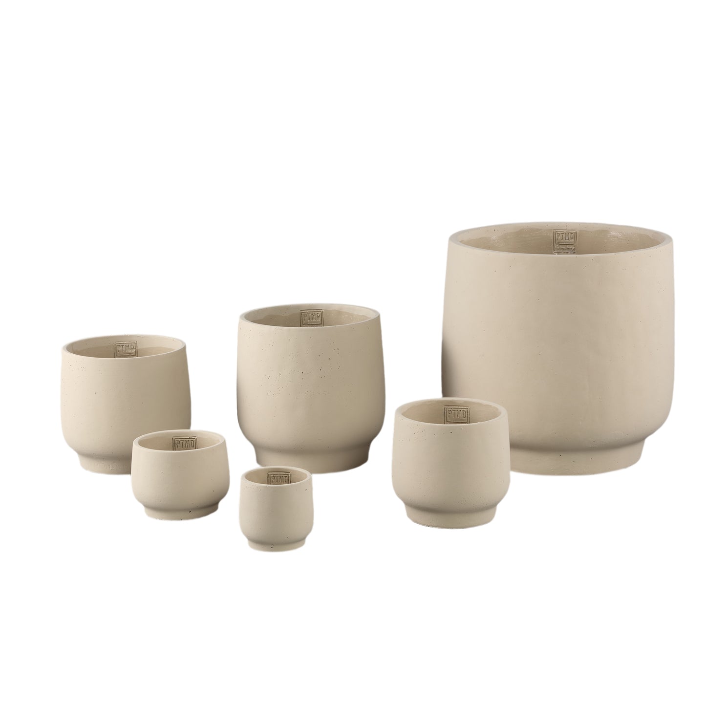 Aline Taupe Round Cement Pot On Base XXL