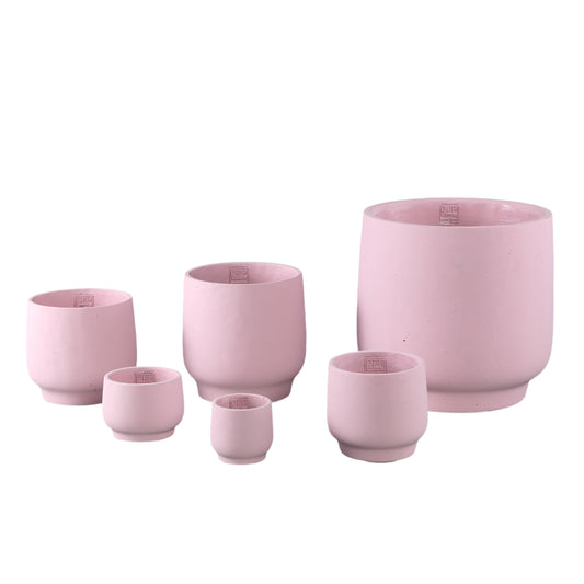 Aline Pink Round Cement Pot On Base XXL