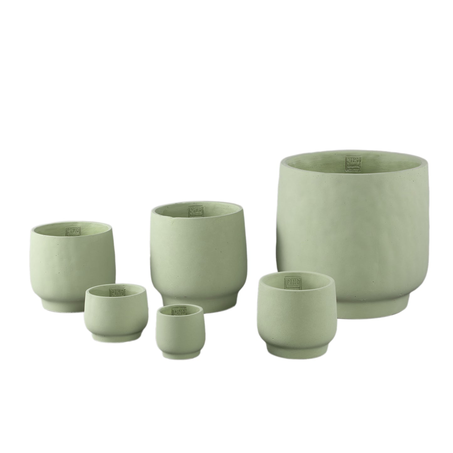 Aline Green Round Cement Pot On Base XXL