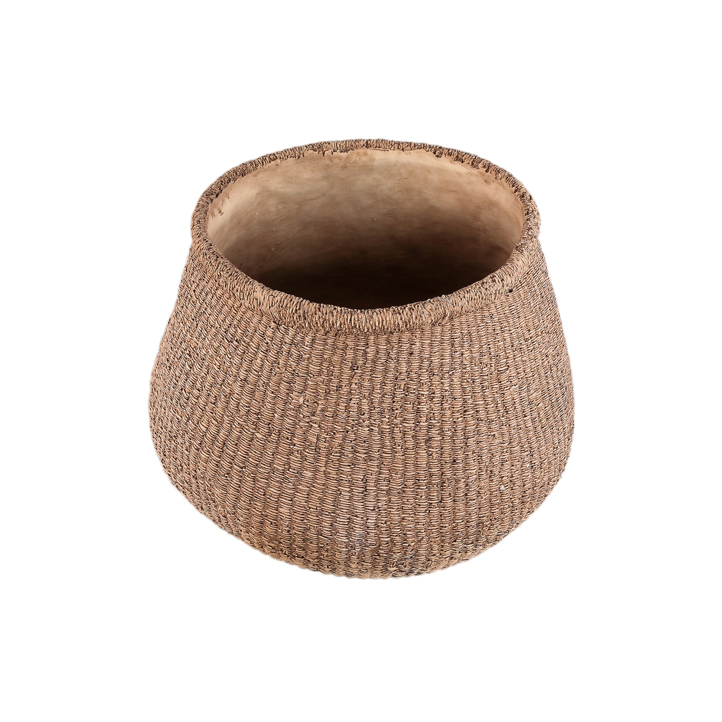 Kassidy Brown Basket Look Cement Pot W Stucture L