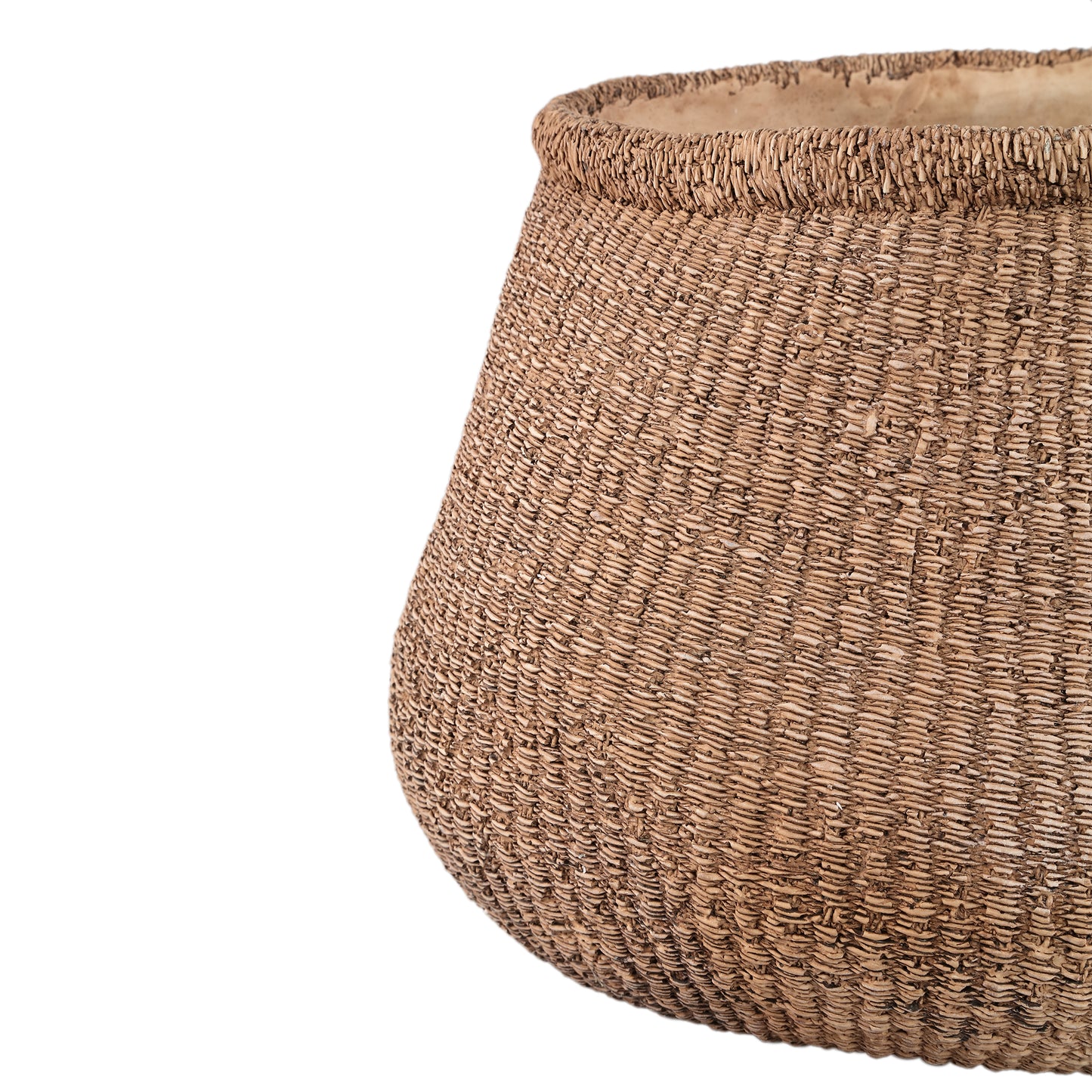 Kassidy Brown Basket Look Cement Pot W Stucture L