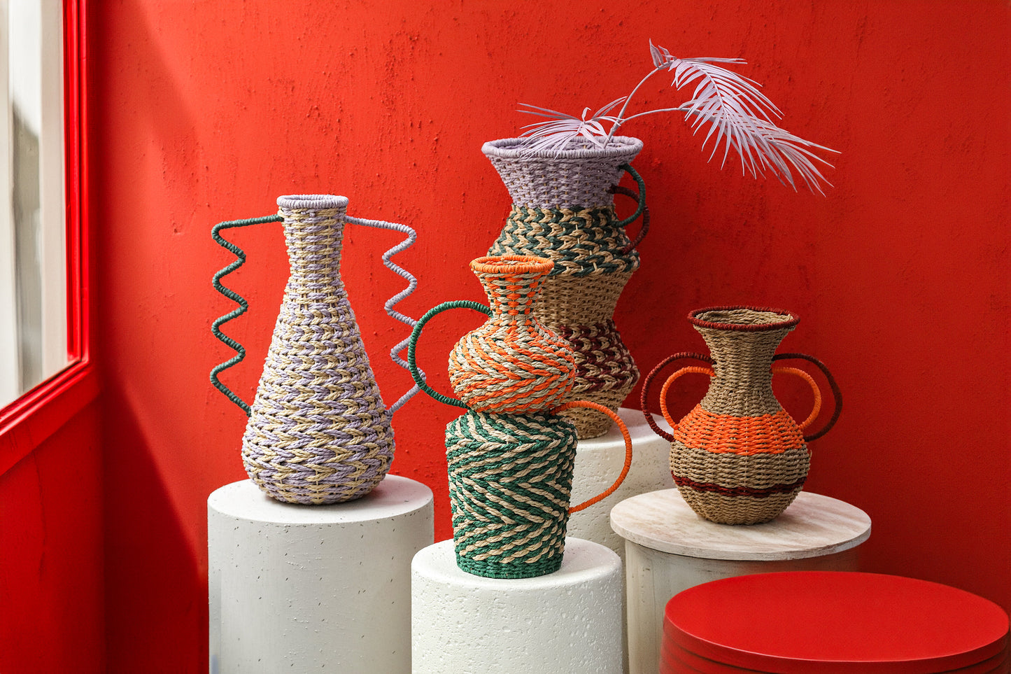 Veraa Purple Natural Paper Basket Taps With Ears