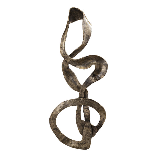 Neven Gouden Gietaluminium Wandpaneel Swirl L 16x116x50 cm