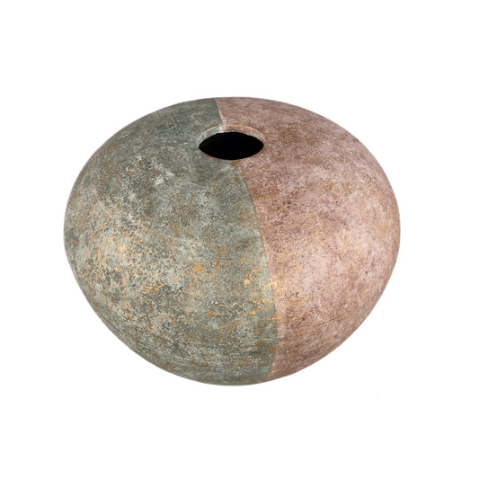 Chareece Grey Half Brown Cement Round Vase L
